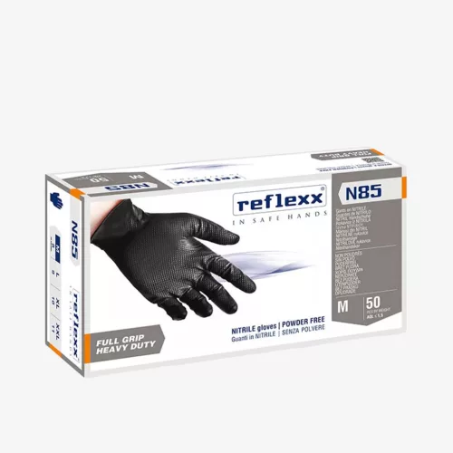 Reflexx Full Grip N85 erősített nitril szerelőkesztyű - 50 db