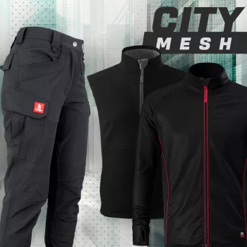 City Mesh fekete munkaruha szett