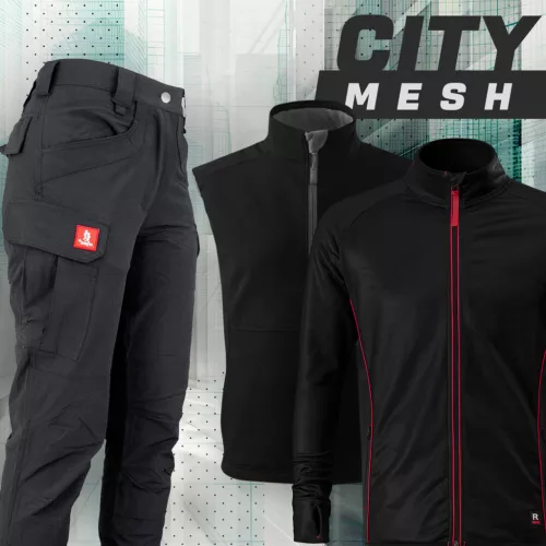 City Mesh fekete munkaruha szett