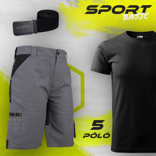Sport Basic Black nyári rövidnadrág munkaruha szett