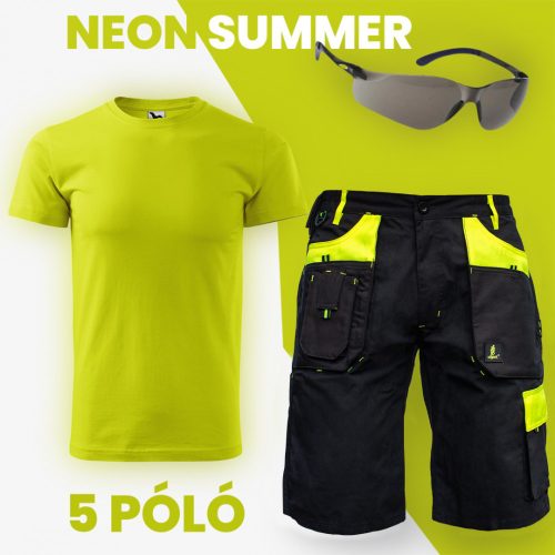 Neon Summer Lime rövidnadrág szett