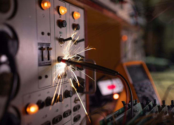 szikrázó elektromos panel